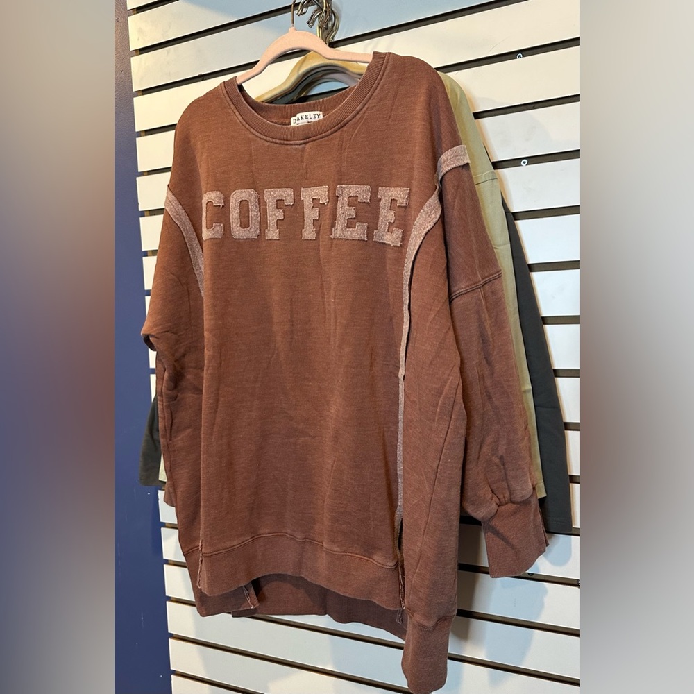 Coffee Classic Crew Sweatshirt Mocha Brown Size 1X - Picture 3 of 9